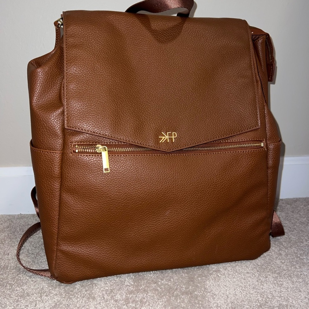 Freshly Picked Tan Leather Baby Bag